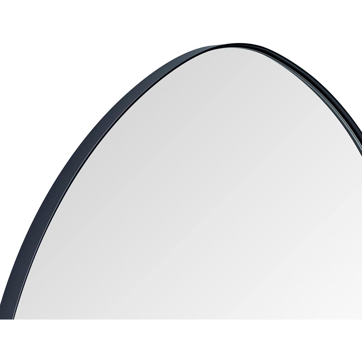 36x26 Matte Black Irregular Mirror With Asymmetrical Frame