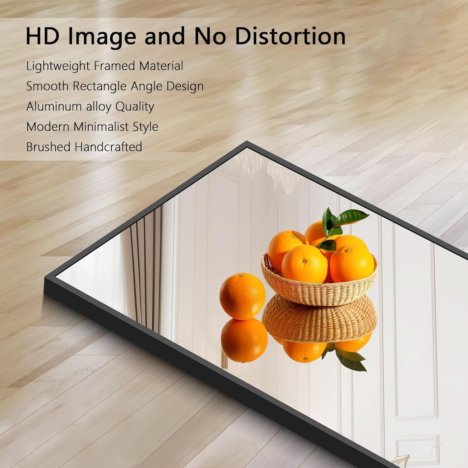 36x40 Black Wall Mirror With Horizontal Or Vertical Mount