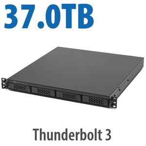 37.0TB (1x1.0TB NVMe + 3x12.0TB HDD) Flex 1U4 4-Bay Rackmount Thunderbolt Storage,