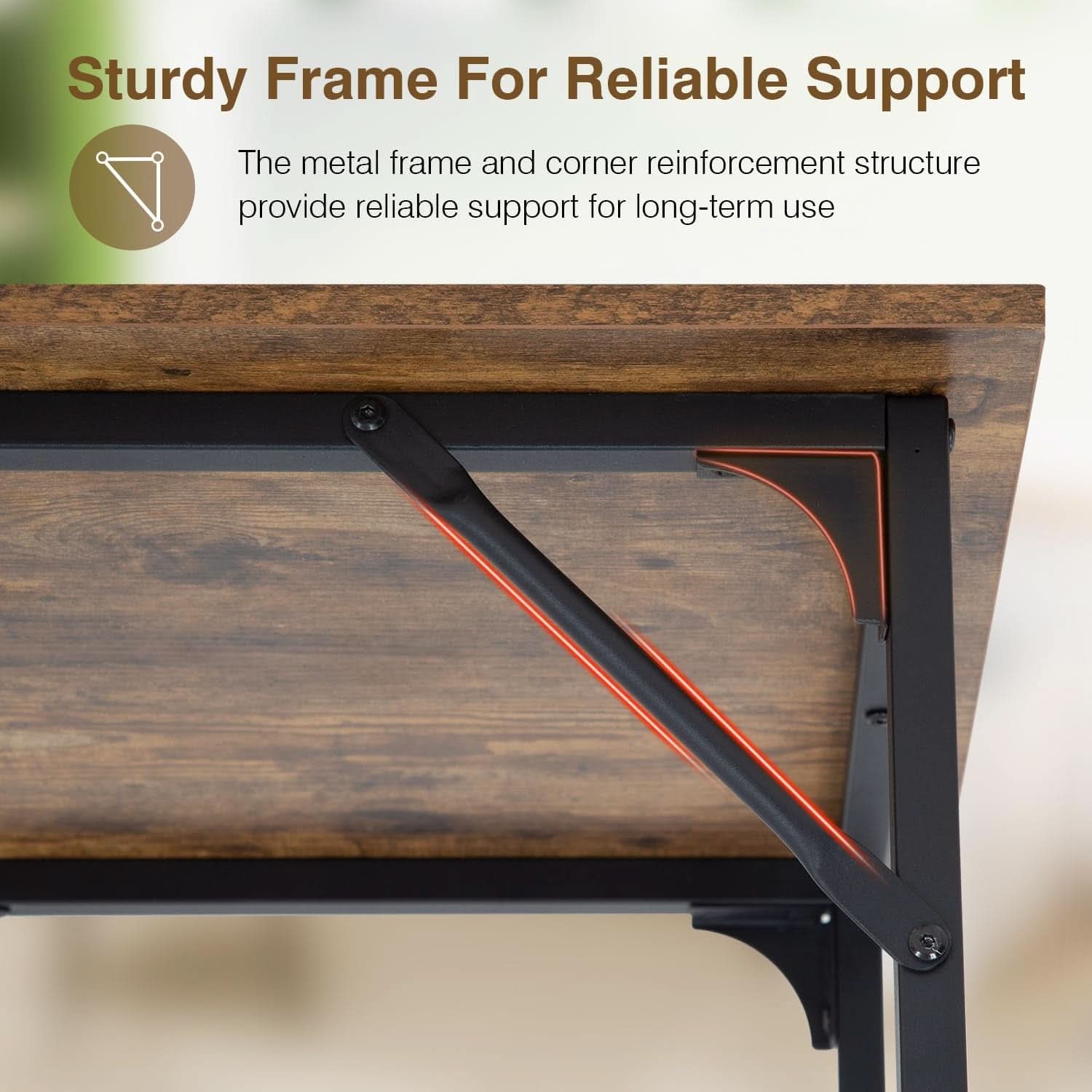 39 Inch Brown Computer Desk Modern Simple Style Home Office