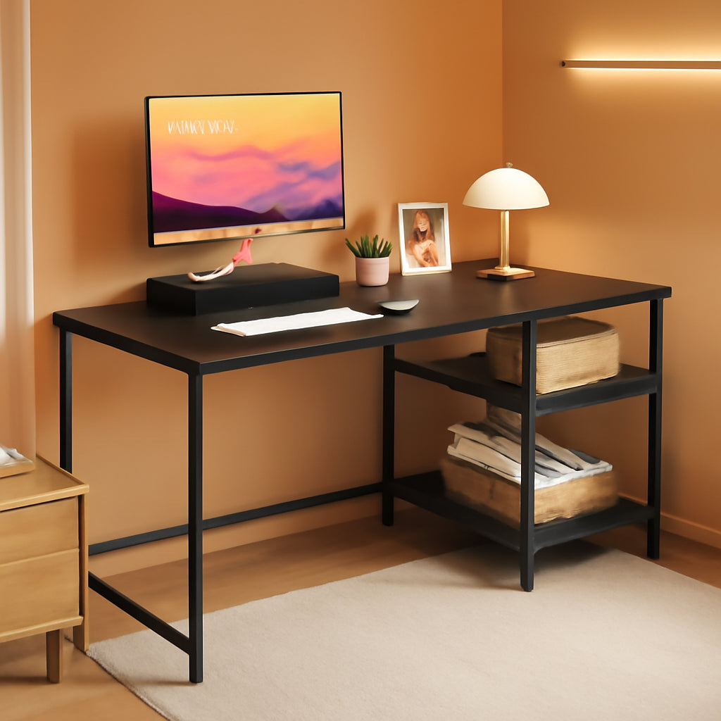 39 Inch Desk Example 39 Inch Computer Desk With Monitor Stand And Adjustable Shelves Black