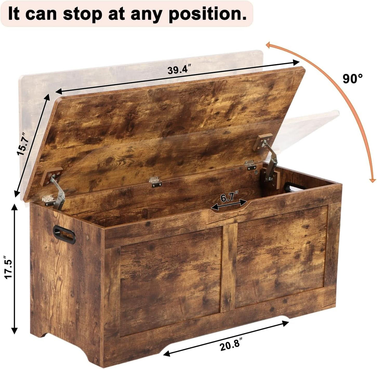 39.4 Dimensions Lift Top Toy StorageSolutions Chest