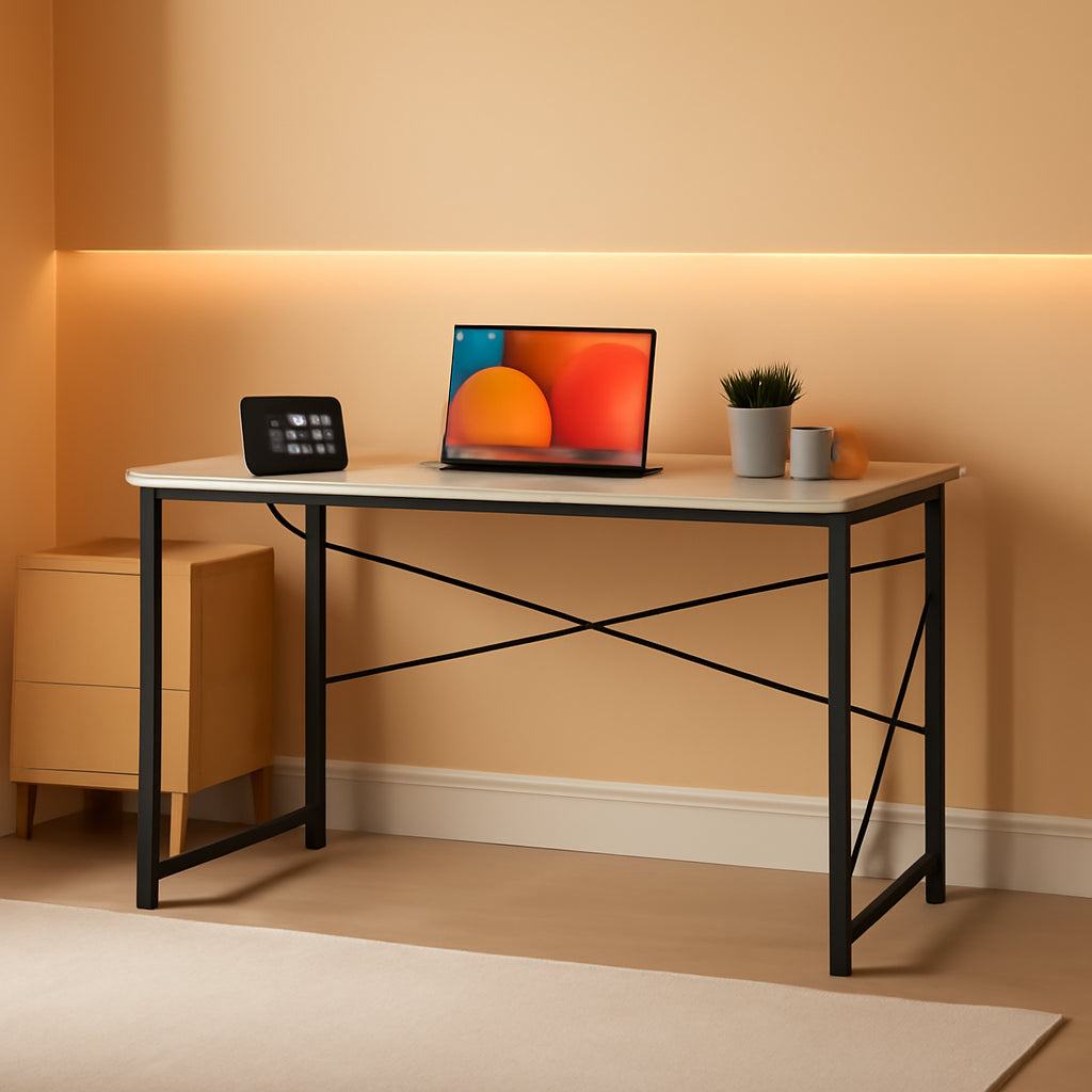 39.4 Inch Folding Desk Beech Writing Table For Small Spaces