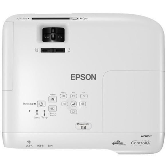 3LCD XGA Classroom Projector - PowerLite 118 Dual HDMI 3800 Lumens | Epson V11HA03020