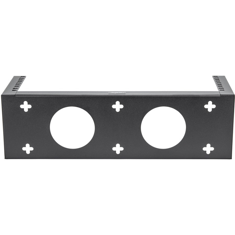3U 19in Steel Vertical Wall Mount Rack Bracket - Fully assembled with cage screws and