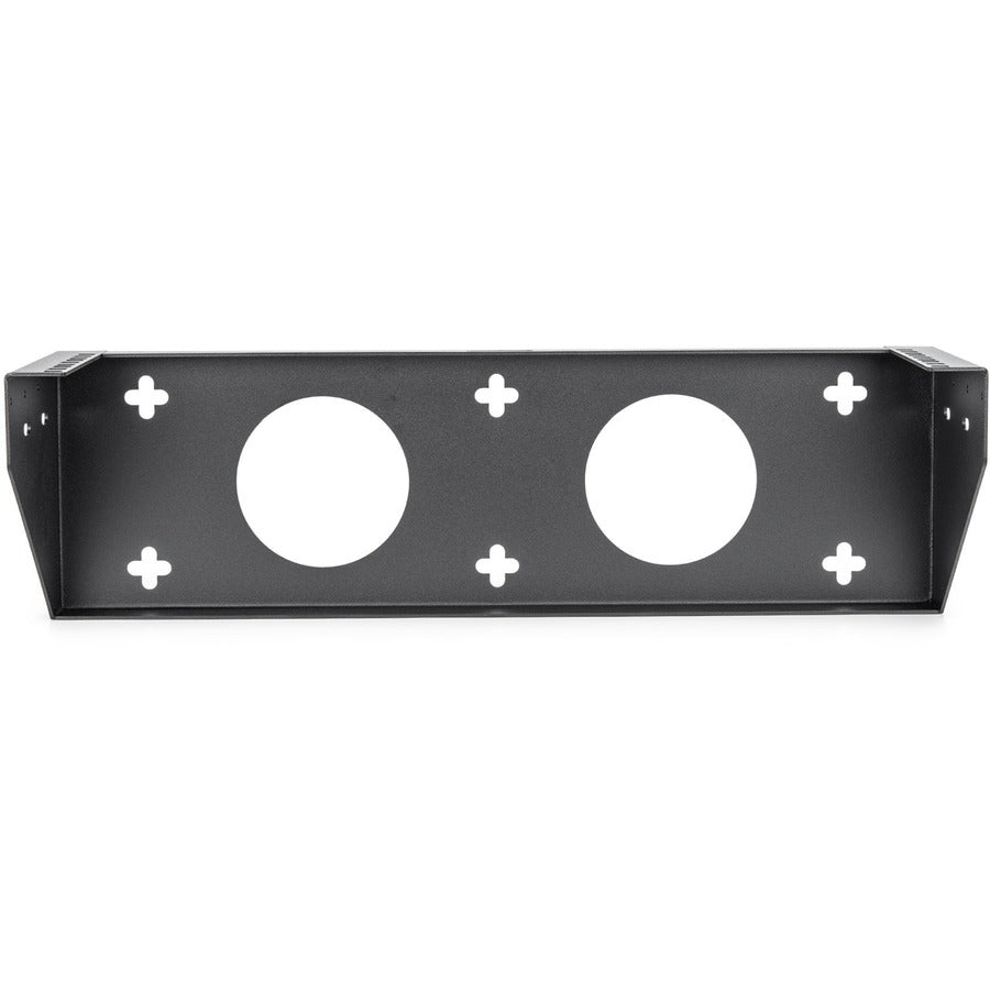 3U 19in Steel Vertical Wall Mount Rack Bracket - Fully assembled with cage screws and