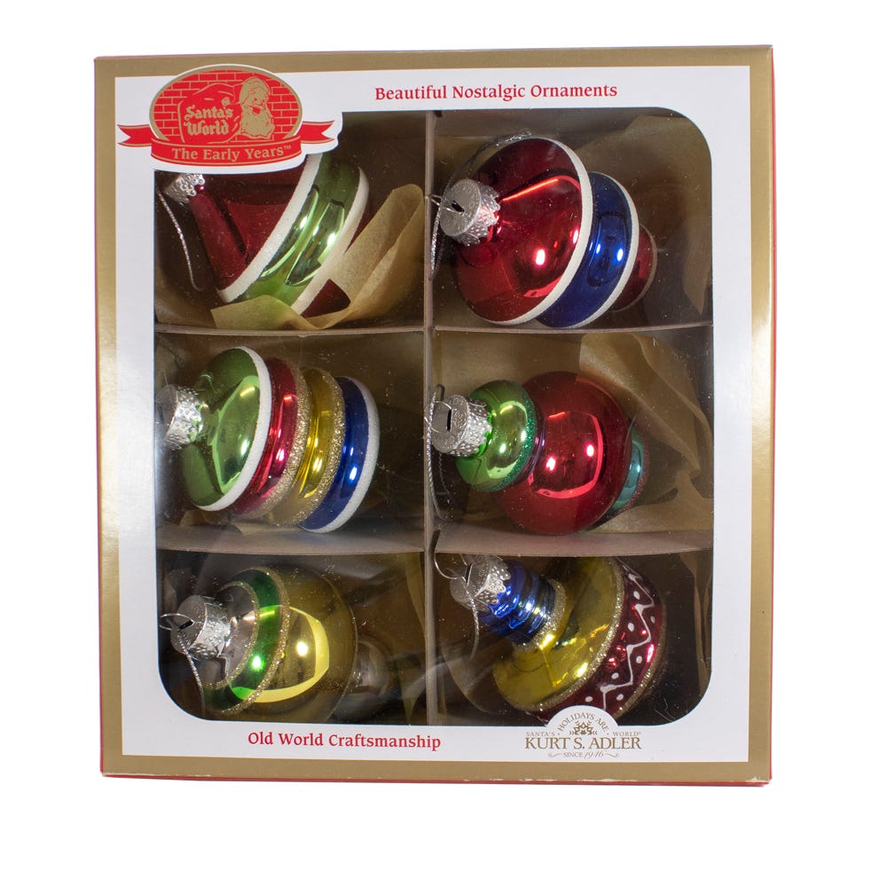 3.5" Glass Early Years Ornaments - 6 Piece Box