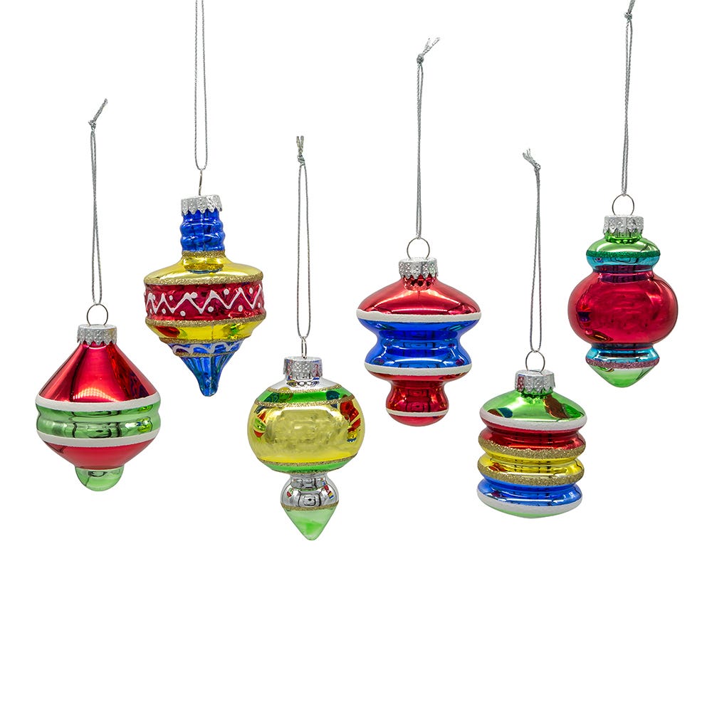 3.5" Glass Early Years Ornaments - 6 Piece Box