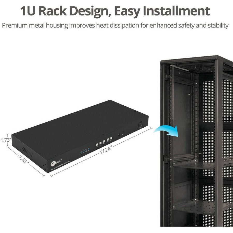 3x3 4K Video Wall Processor USB-C DisplayPort HDMI VGA SIIG CE-H26F11-S1 | TecISoft