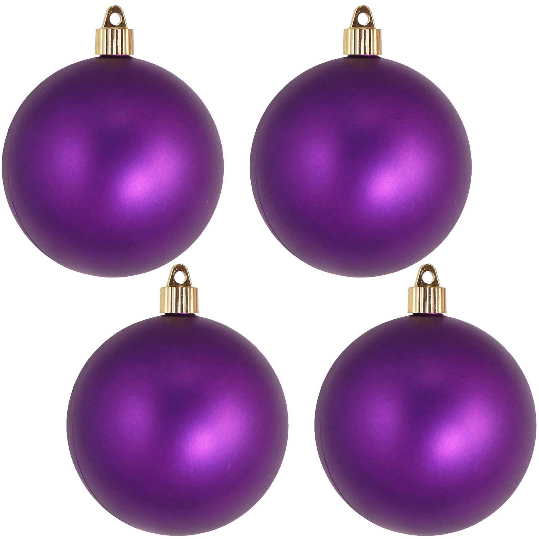 4" (100mm) Commercial Shatterproof Ball Ornament - Diva Velvet Purple - 4 Pack
