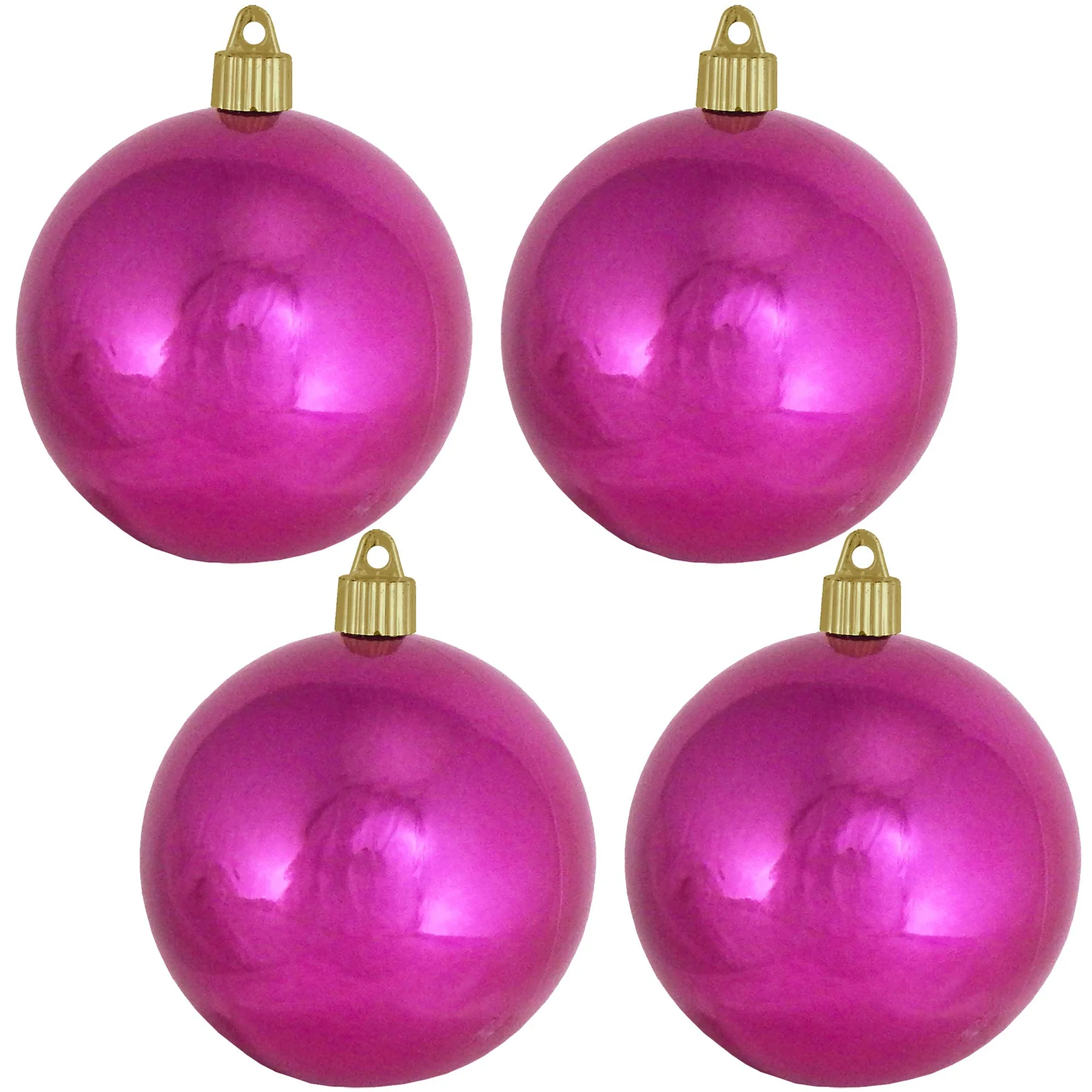 4" (100mm) Commercial Shatterproof Ball Ornament - Tutti Fruiti Pink - 4 Pack