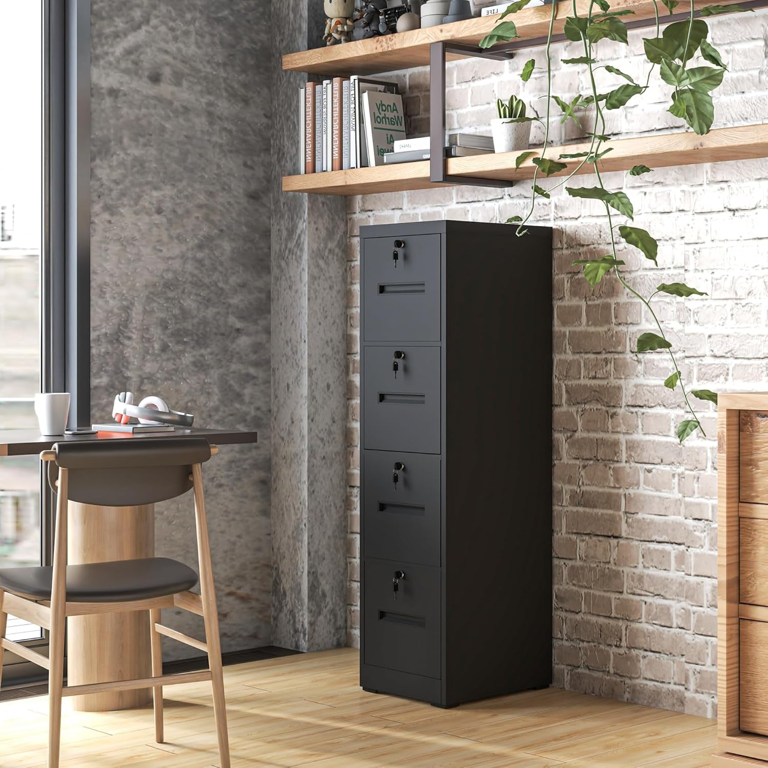 4 Drawer Lockable File Cabinet For A4 Letter Legal Files