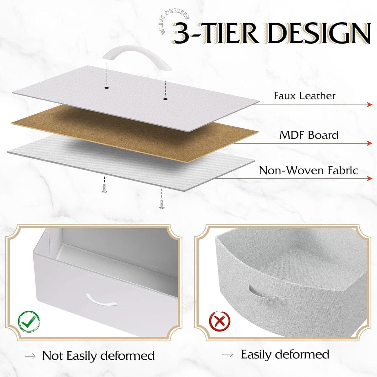 4 Drawer White Dresser For Bedroom Storage Tower Unit