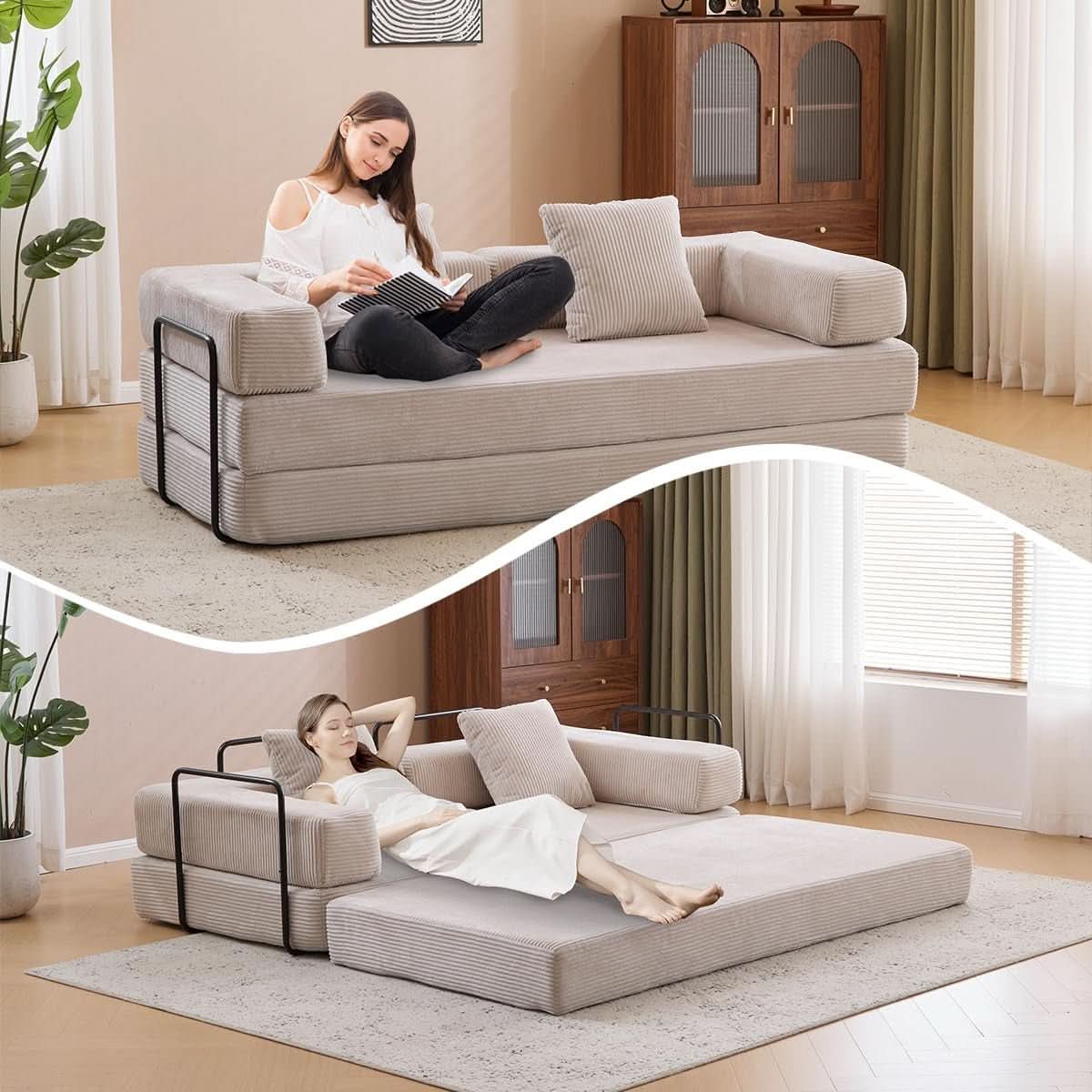 4 In 1 Convertible Folding Sleeper Sofa Bed