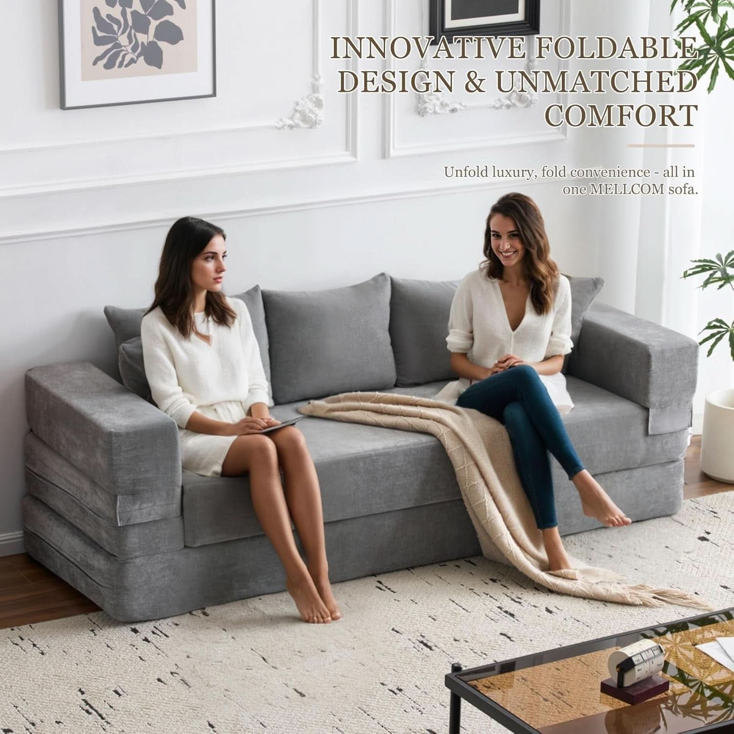 4 In 1 Convertible Folding Sofa Bed With Pillows