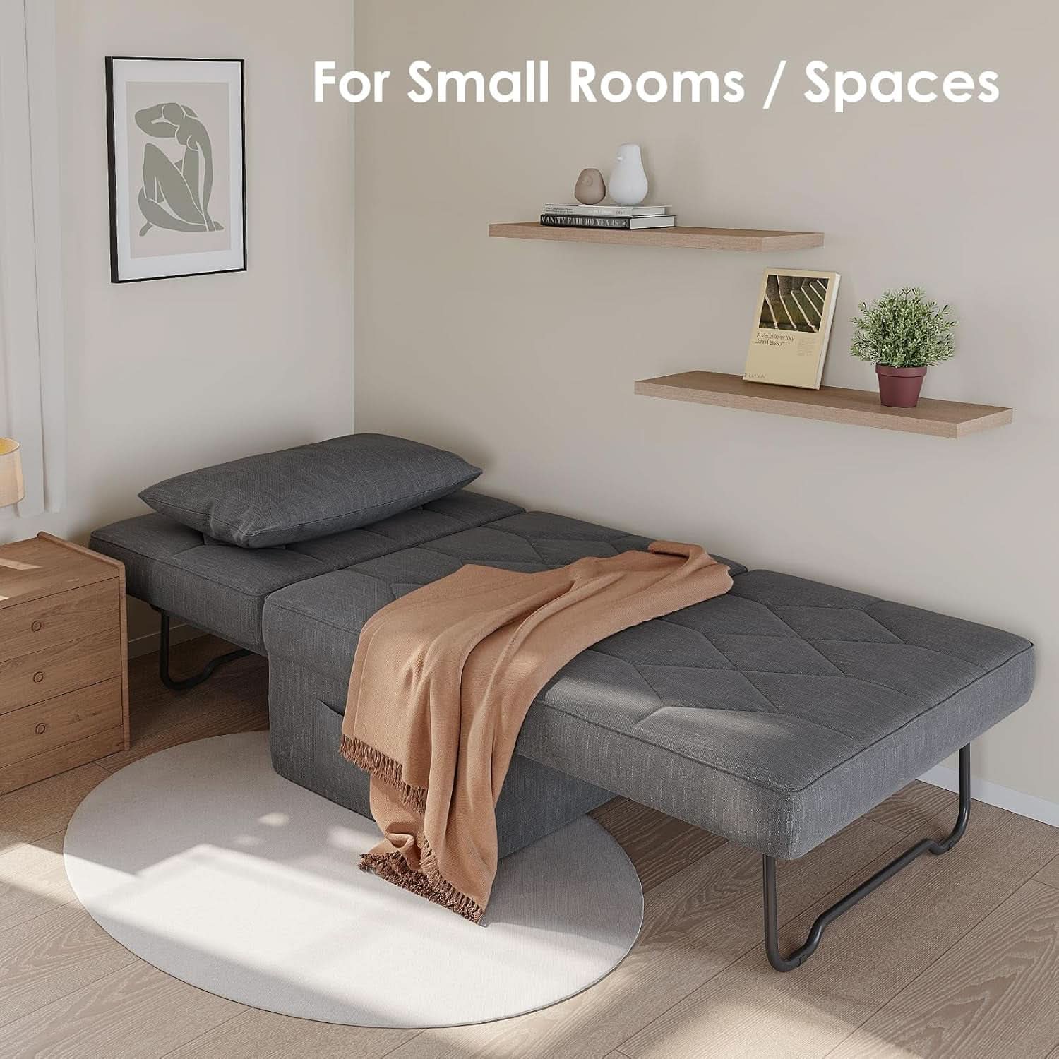 4 In 1 Convertible Sleeper Sofa Bed With Ottoman