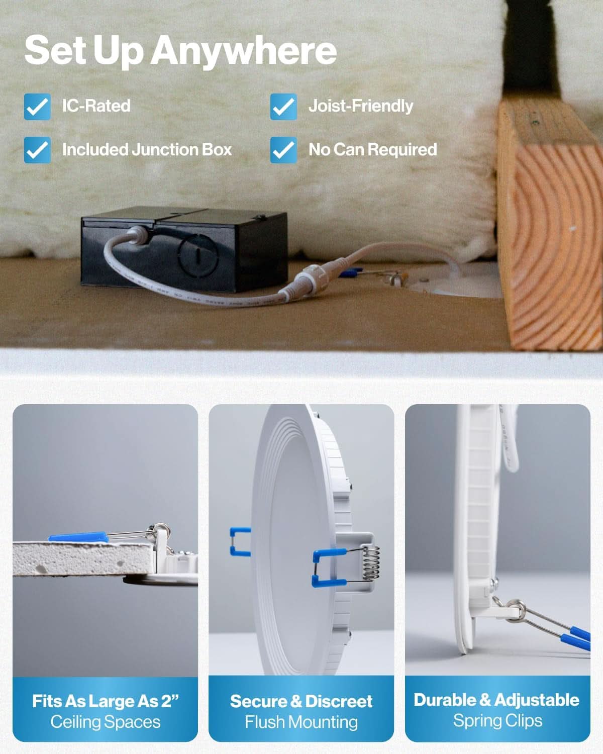 4 Inch Thin Dimmable LED Recessed Light 5000K Daylight