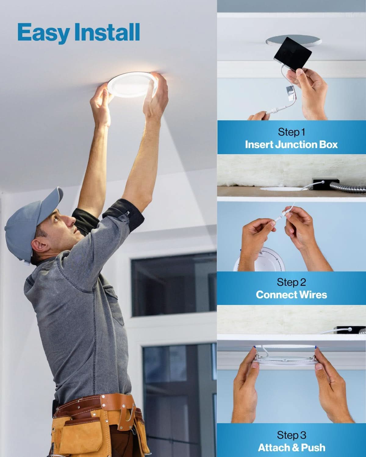 4 Inch Thin Dimmable LED Recessed Light 5000K Daylight