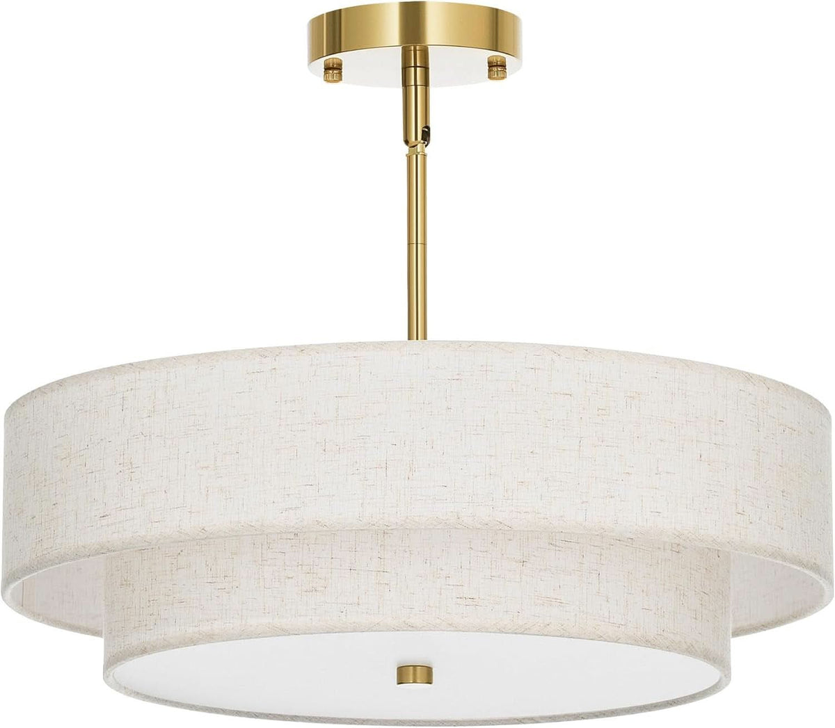 4 Light Drum Chandelier 18 Inch Antique Brass Pendant Light