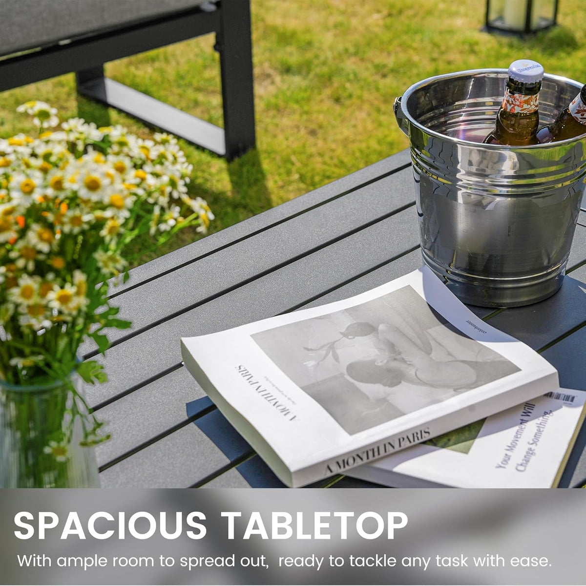4 Piece Aluminum Outdoor Patio Set With 6 Inch Cushions