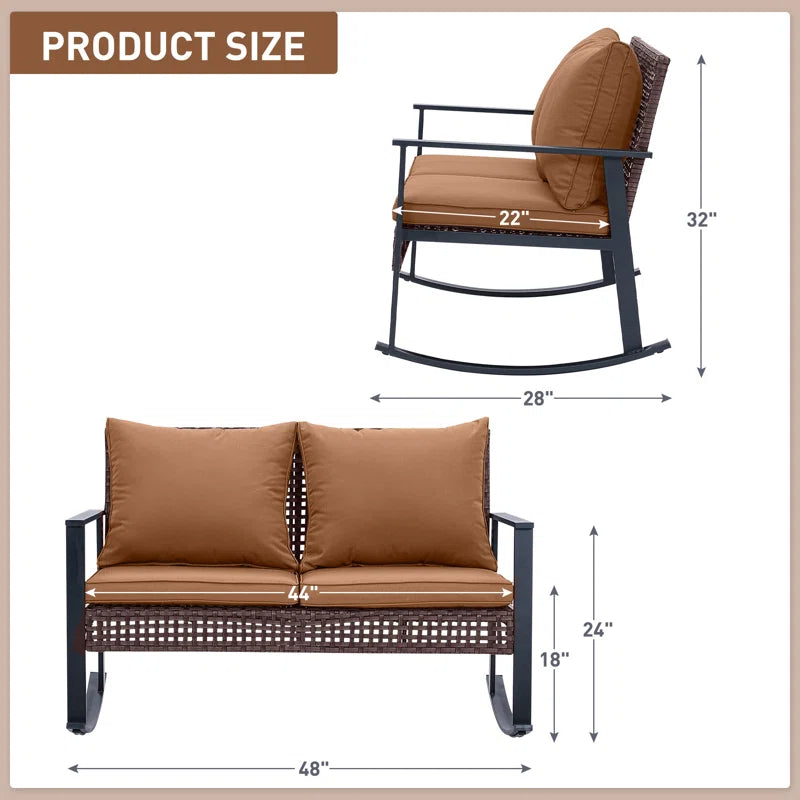4 Piece Swivel Chair Set With Cushions Weather Resistant