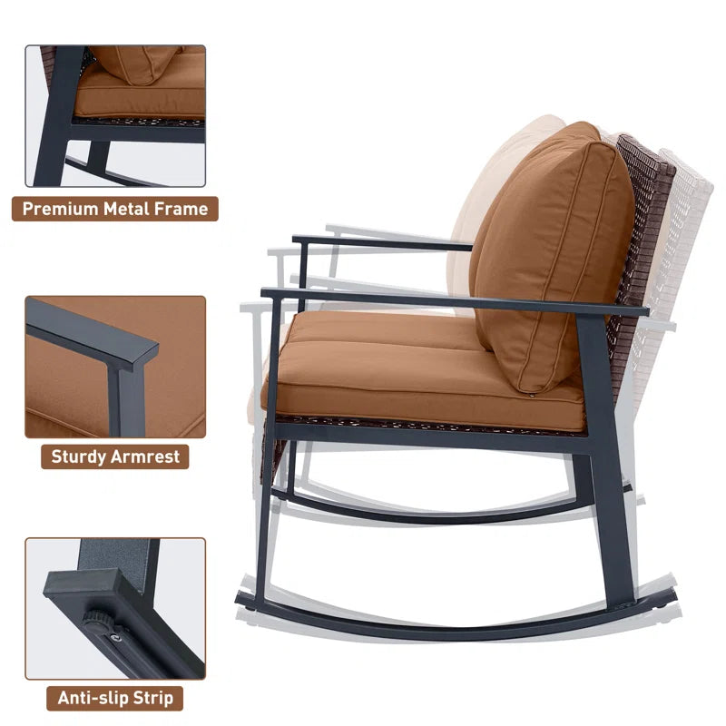 4 Piece Swivel Chair Set With Cushions Weather Resistant
