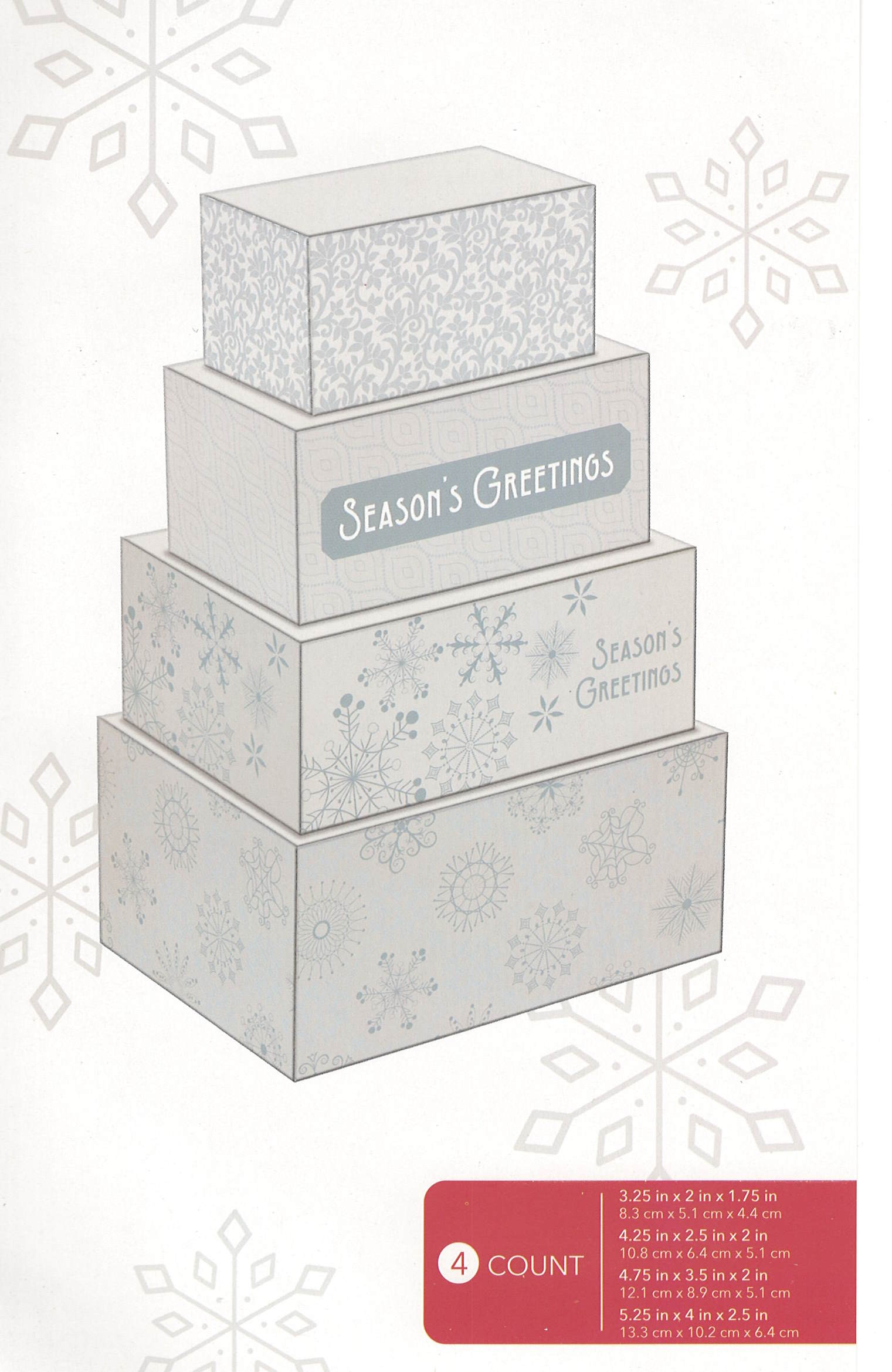 4 Piece Treat Tower Interlocking Gift Boxes - Silver