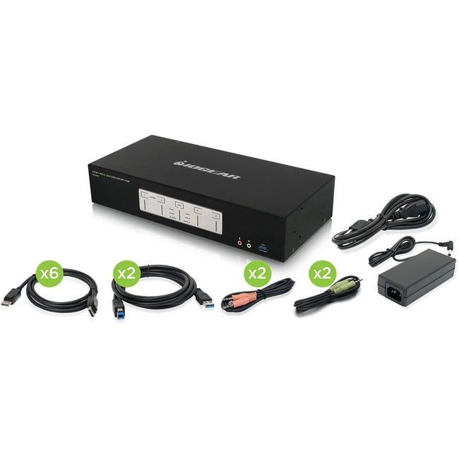 4-Port 4K Triple View DisplayPort KVMP Switch with USB 3.0 Hub (TAA Compliant) GCS1964