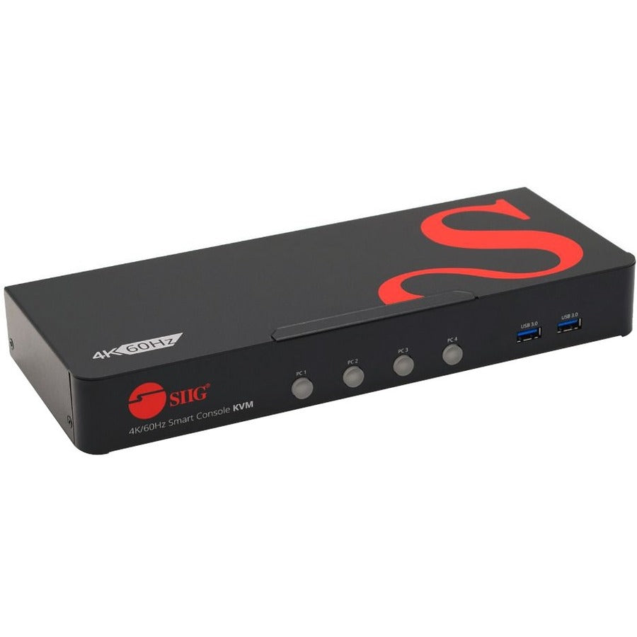 4-Port DisplayPort 1.2 Smart Console KVM Switch 4K@60Hz USB 3.0 | SIIG CE-DP0G11-S1
