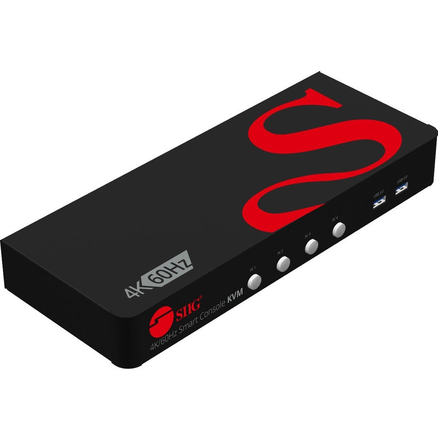 4-Port DisplayPort 1.2 Smart Console KVM Switch 4K@60Hz USB 3.0 | SIIG CE-DP0G11-S1