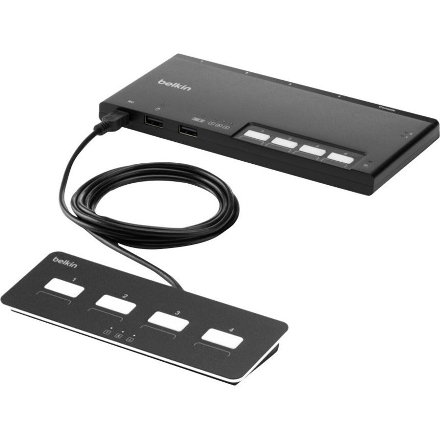 4-Port Dual Head DVI Modular Secure KVM Switch PP4.0 W/ Remote F1DN204MOD-DD-4