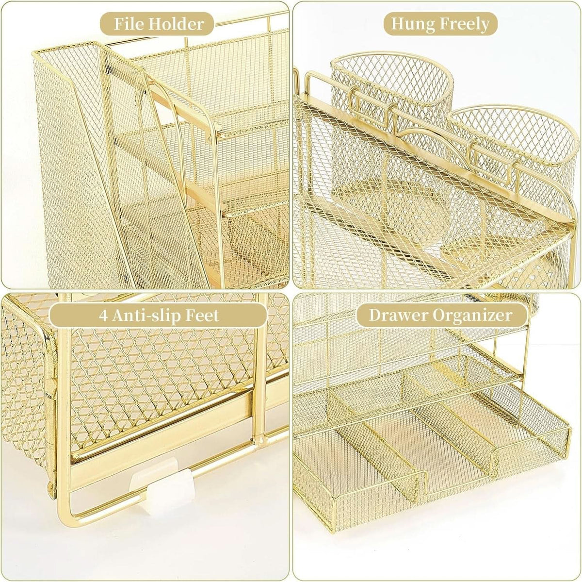 4 Tier Paper Tray Organizer With Drawer For Office Use