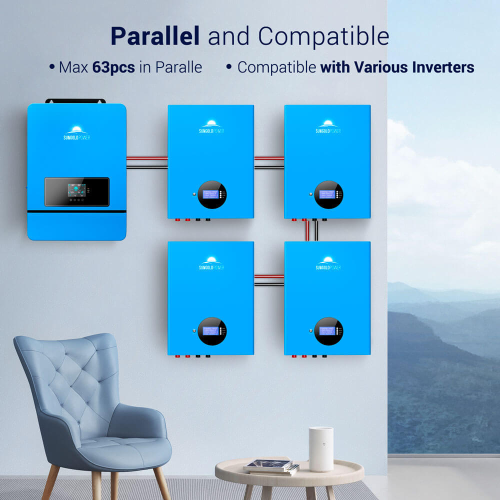 4 X 5.12KWH Powerwall LiFePO4 Lithium Battery SG48100M UL1973