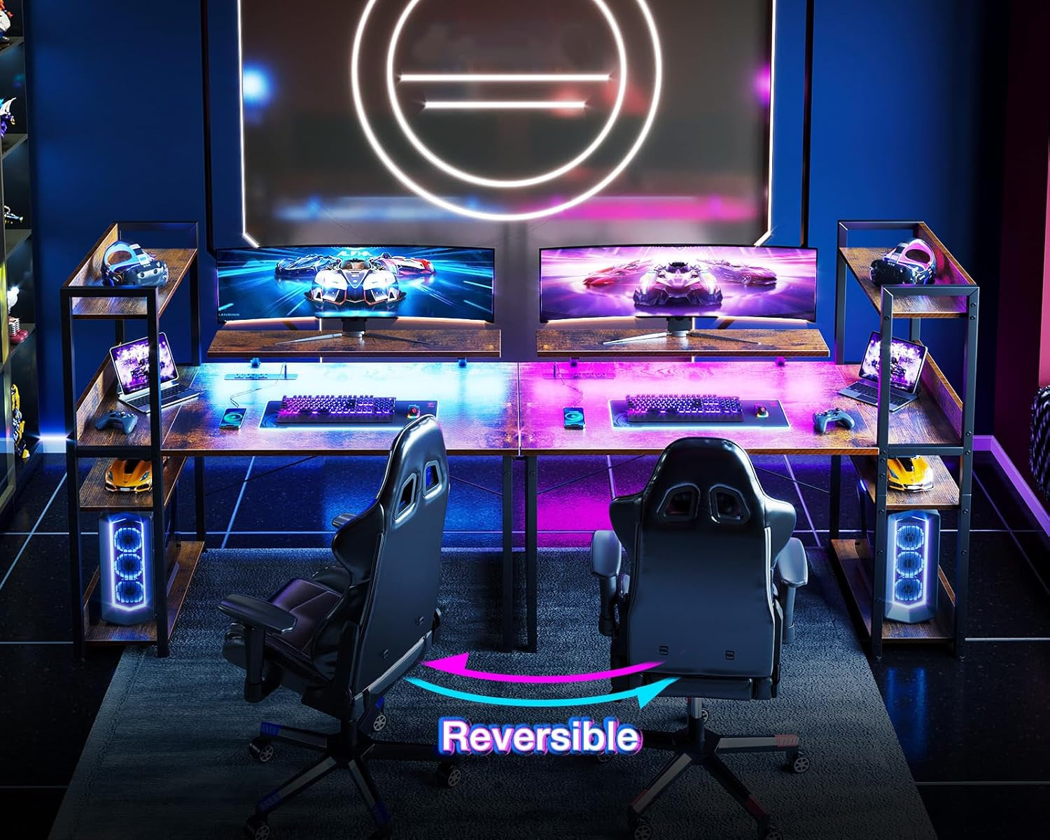 40 Inch Gaming Desk With USB Ports And Monitor Stand