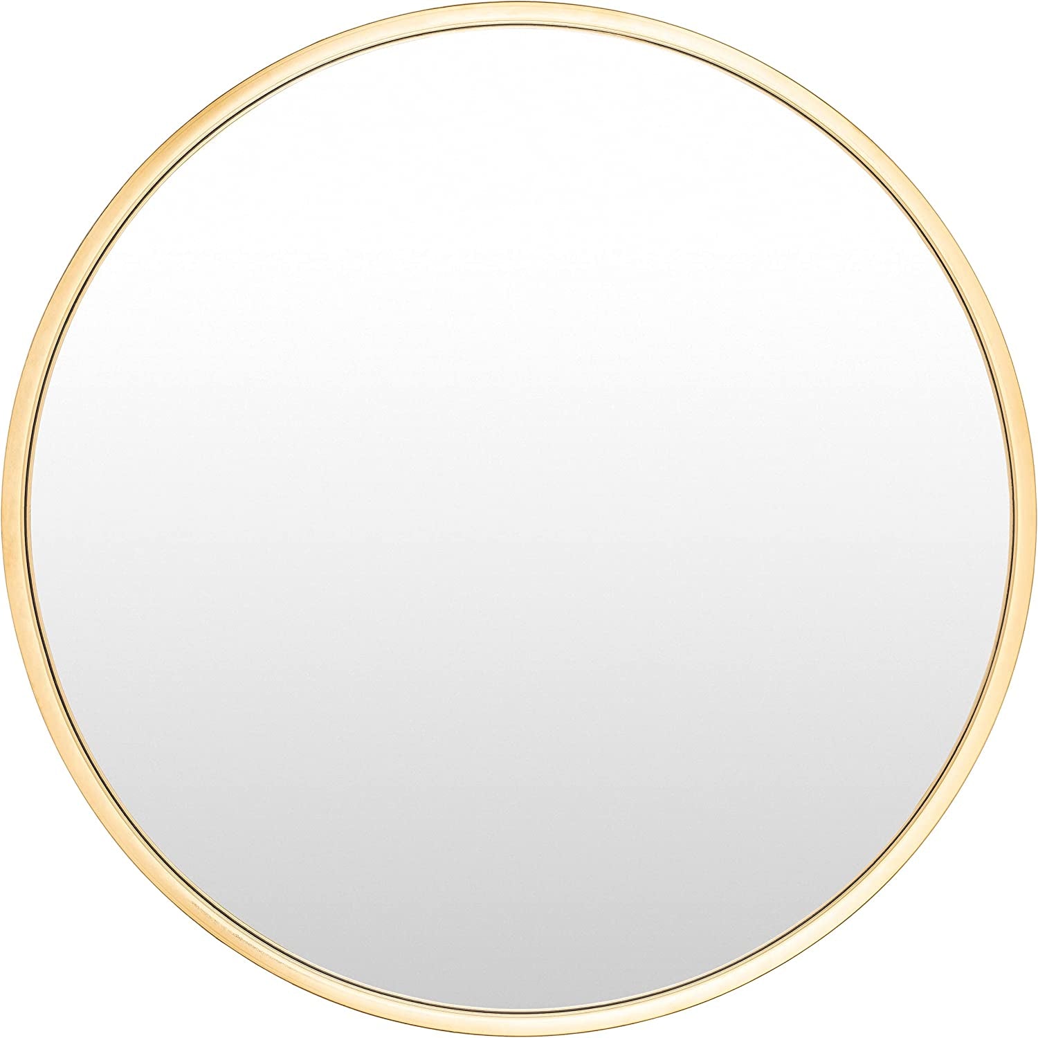 40 Inch Gold Round Wall Mirror for Living Room Decor
