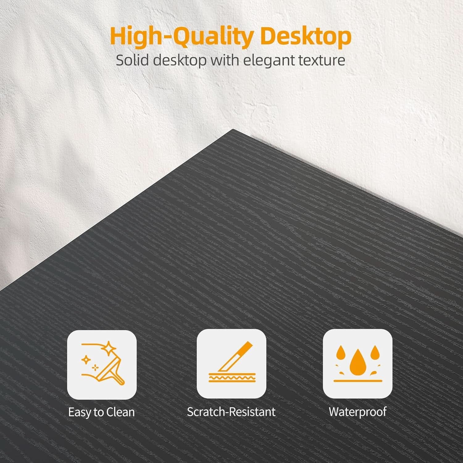 40 Inch L Shaped Computer Desk With Power Outlets Black