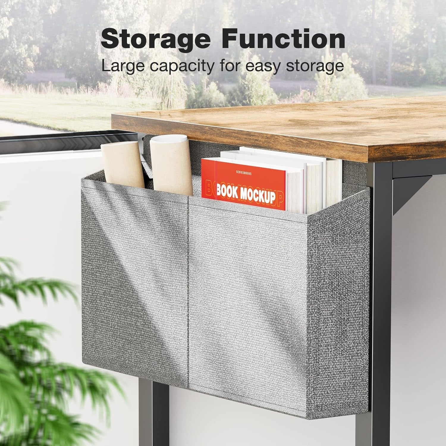 40 Inch Office Desk With Storage Bag For Home Office