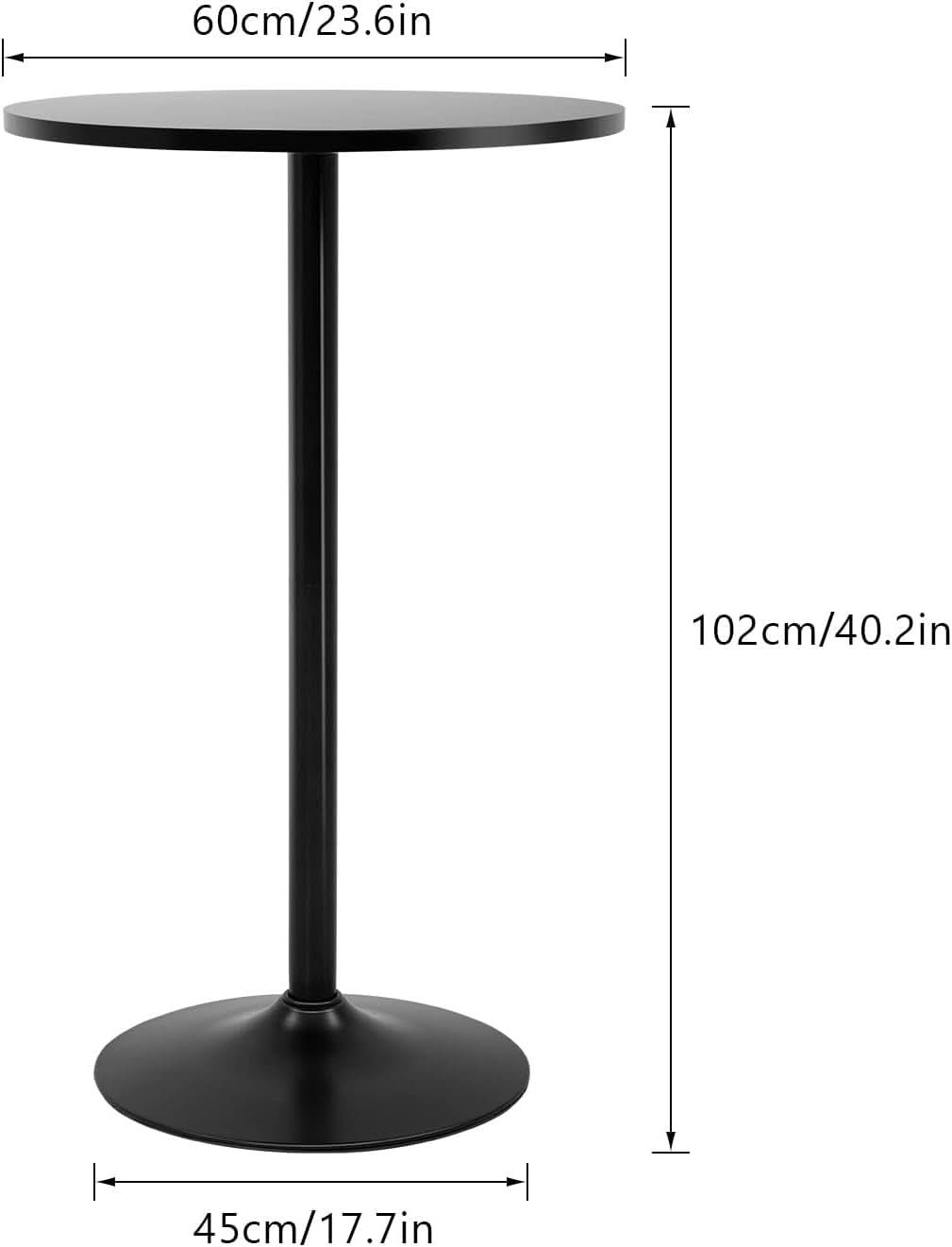 40 Inch Round Bistro Pub Table Steel Frame Construction