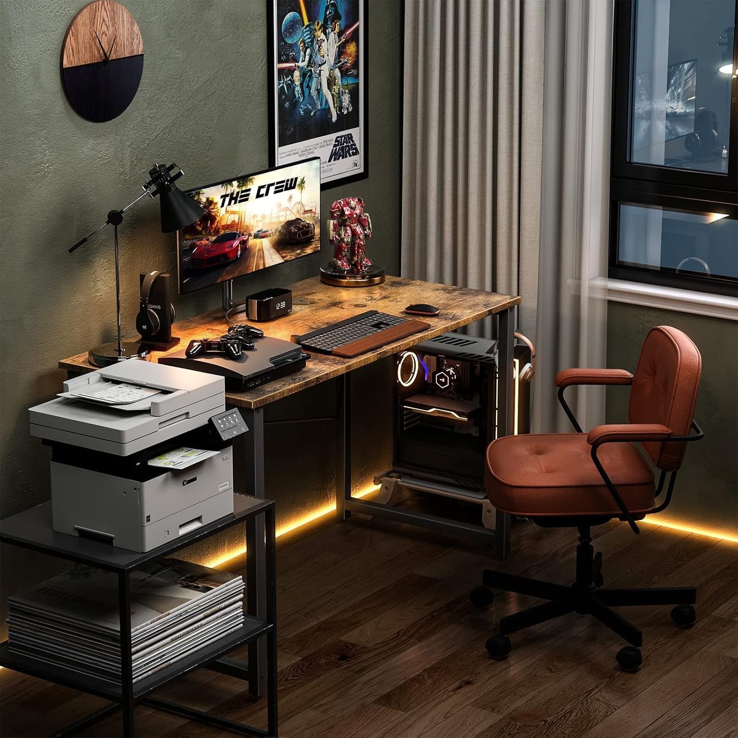 40 Inch Vintage Computer Desk for Small Spaces