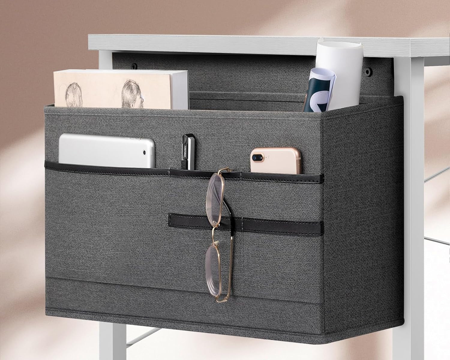 40 Inch White Desk With USB Port And Power Outlets