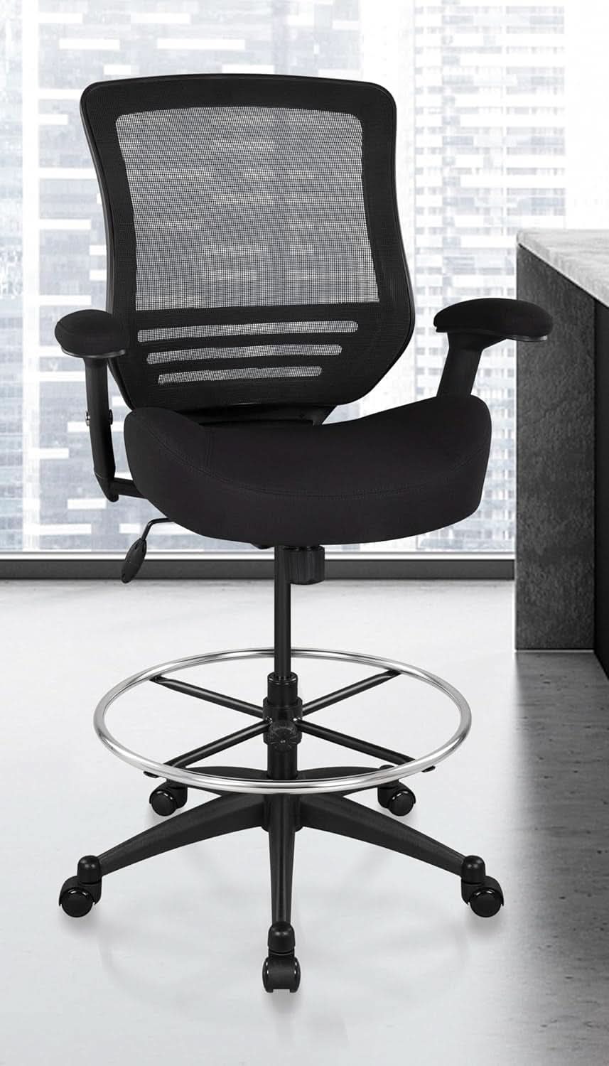 400Lbs Ergonomic Drafting Chair Height Adjustable Foot Ring