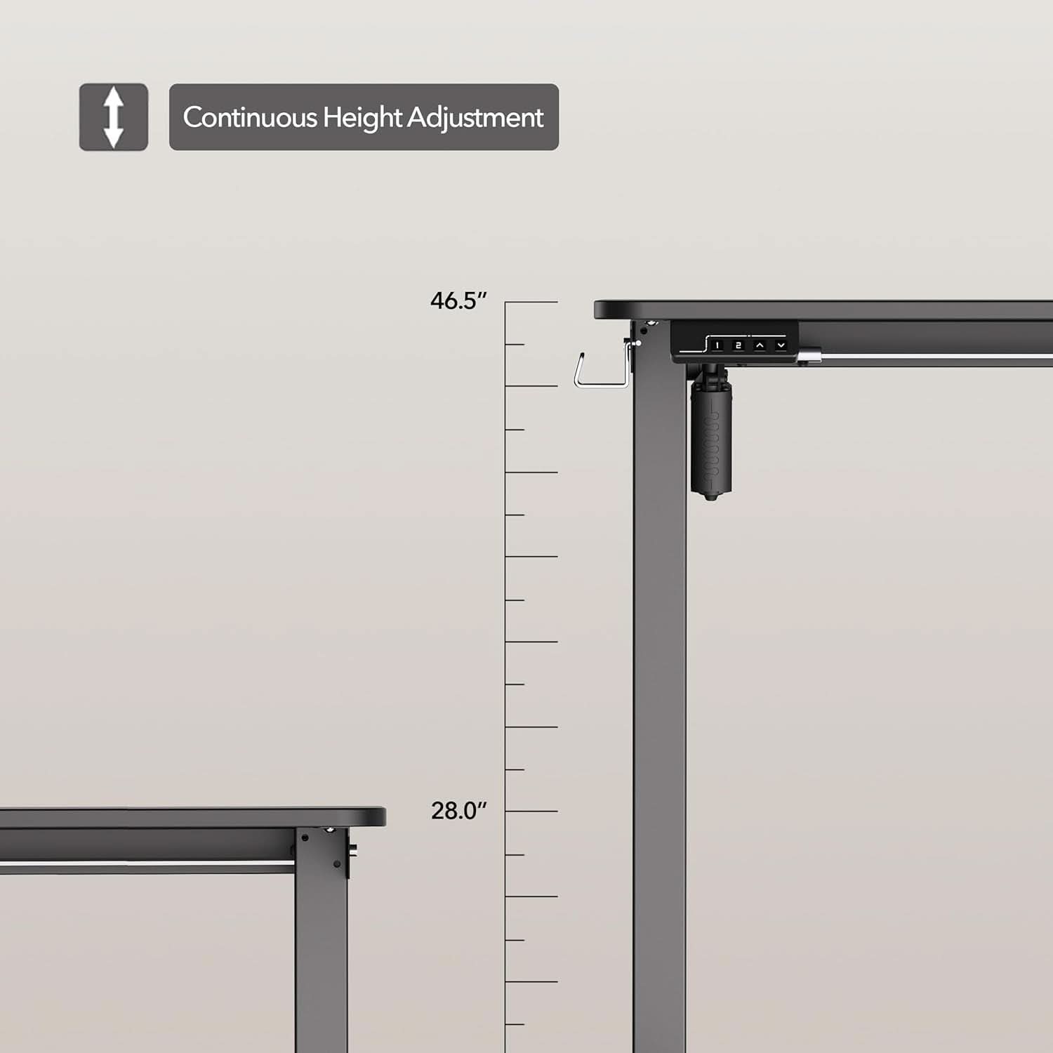 40x24 Inch Electric Standing Desk With Memory Presets Black