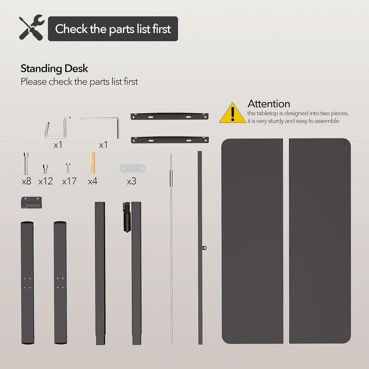 40x24 Inch Electric Standing Desk With Memory Presets Black