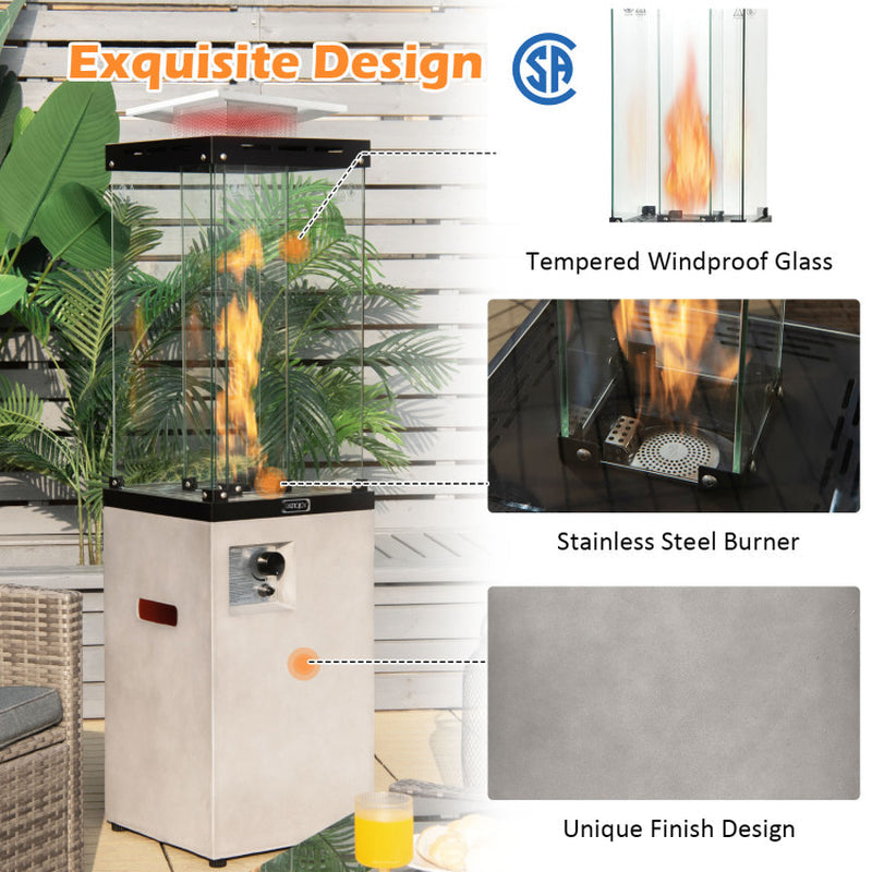 41000 BTU Propane Patio Heater With Metal Hood For Outdoor Use
