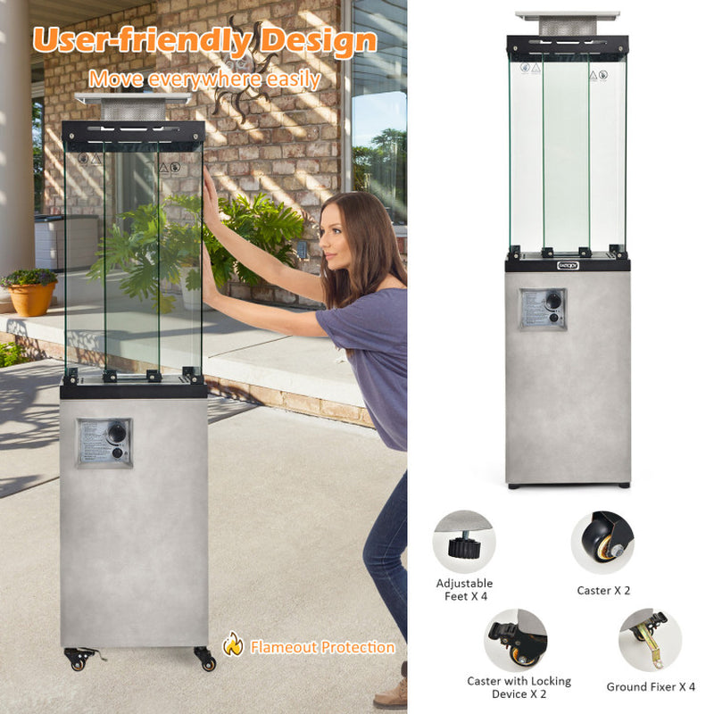 41000 BTU Propane Patio Heater With Metal Hood For Outdoor Use