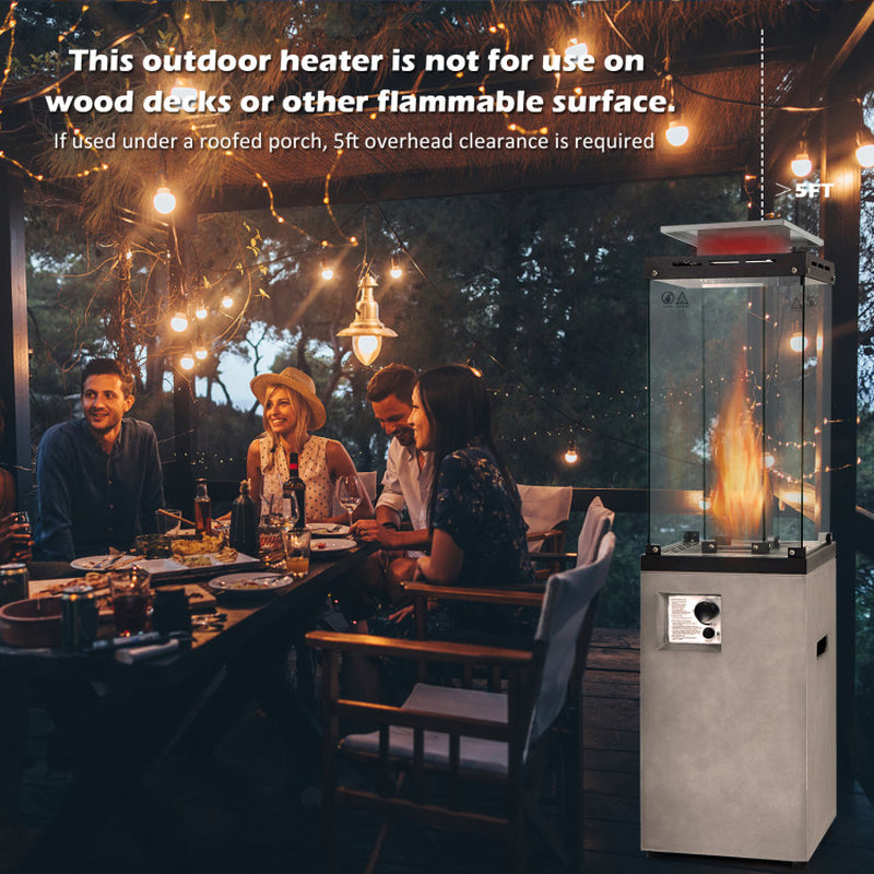 41000 BTU Propane Patio Heater With Metal Hood For Outdoor Use