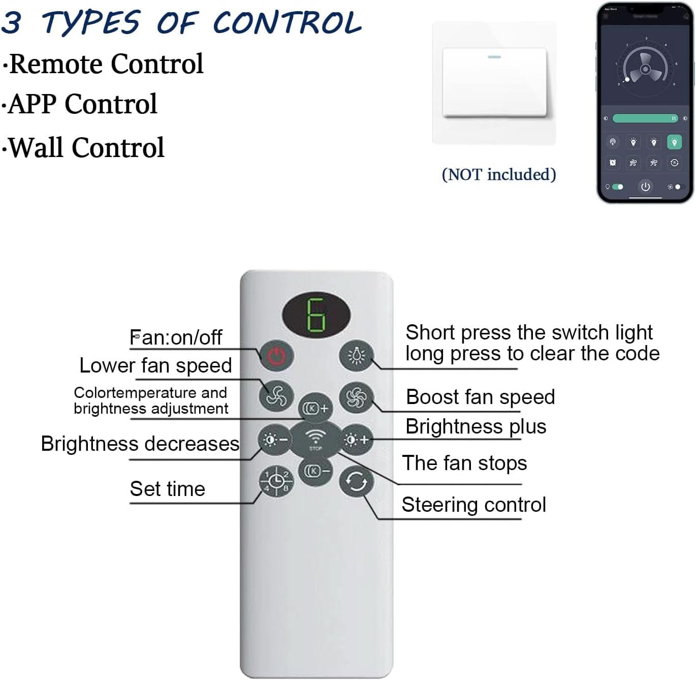 42 Inch Brown Ceiling Fan With Remote Lighting App Control