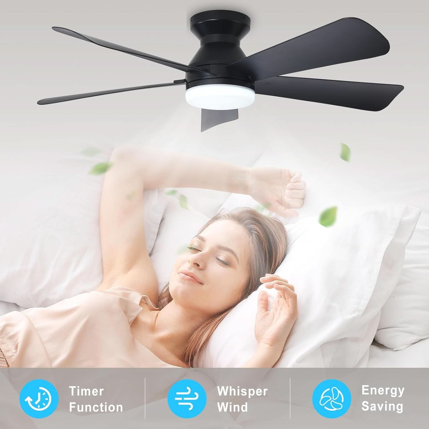 42 Inch Ceiling Fan With Dimmable LED Light Remote