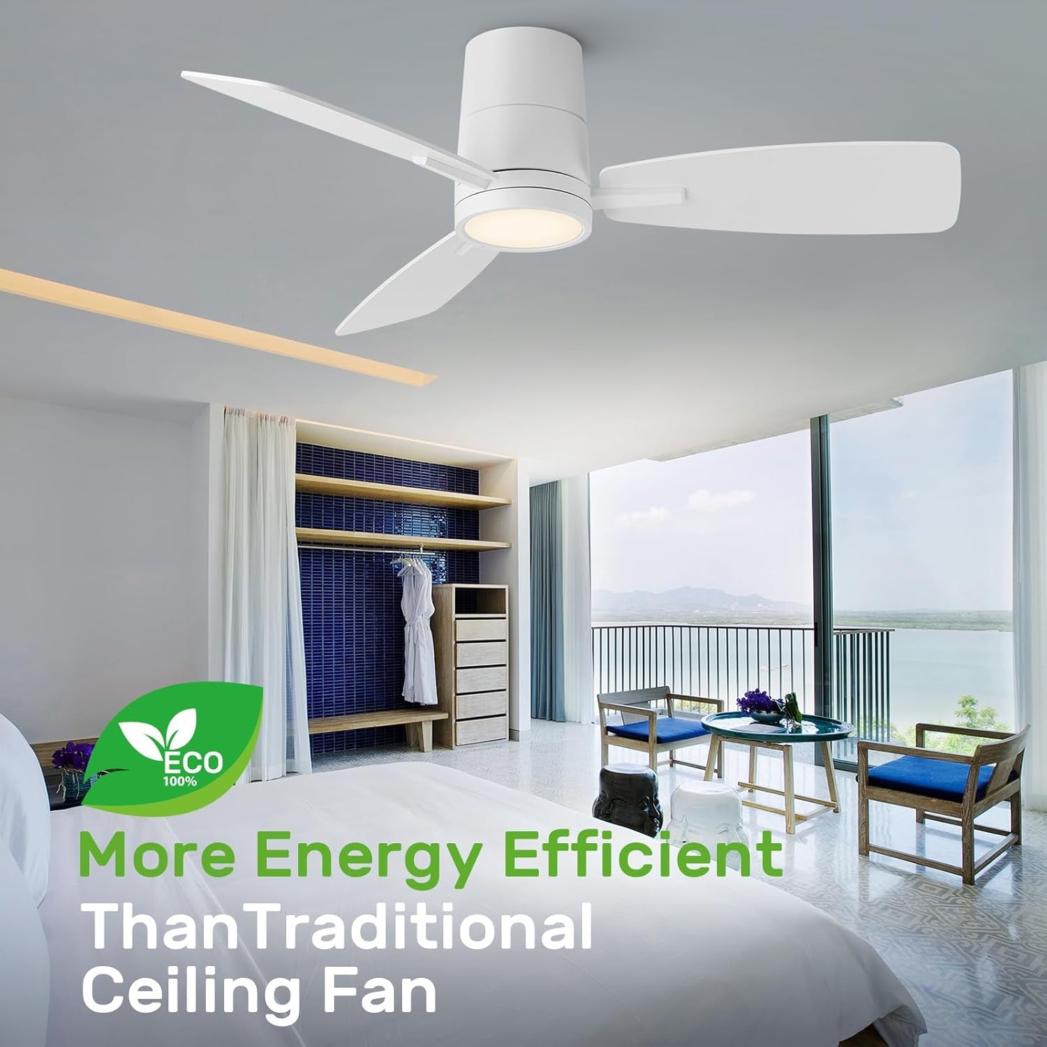 42 Inch Ceiling Fan With Remote And Dimmable LED Light