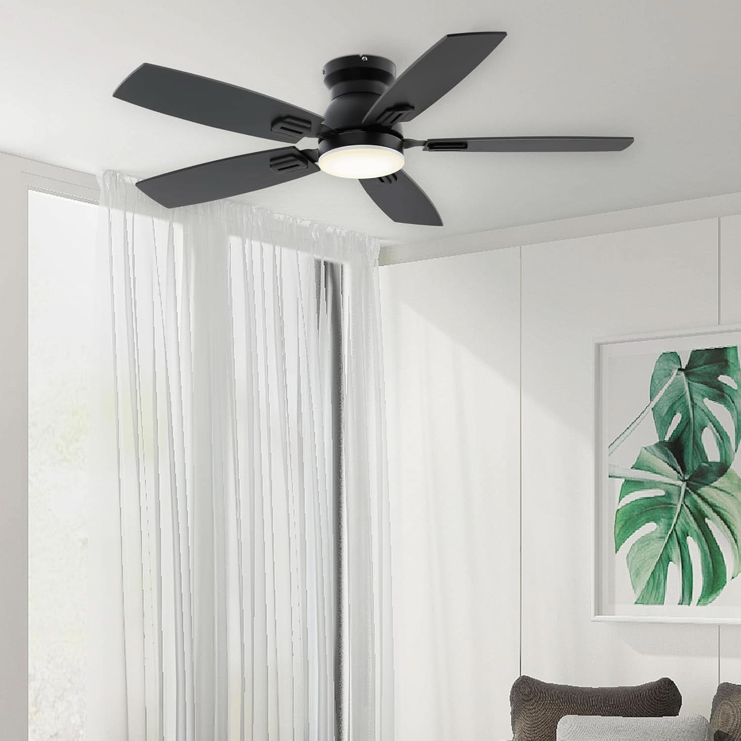 42 Inch Ceiling Fan With Remote Control Light Kit Low Profile